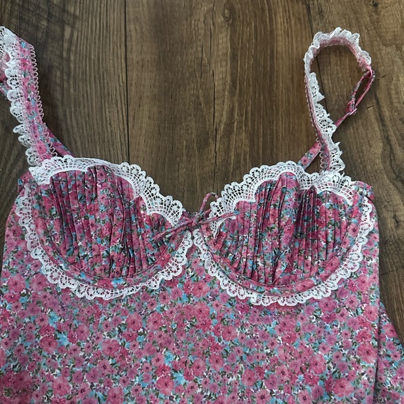 For Love And Lemons Pink Floral Lace Dress - Picture 3 of 5